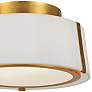 Crystorama Fulton 12" Wide Antique Gold Drum Ceiling Light