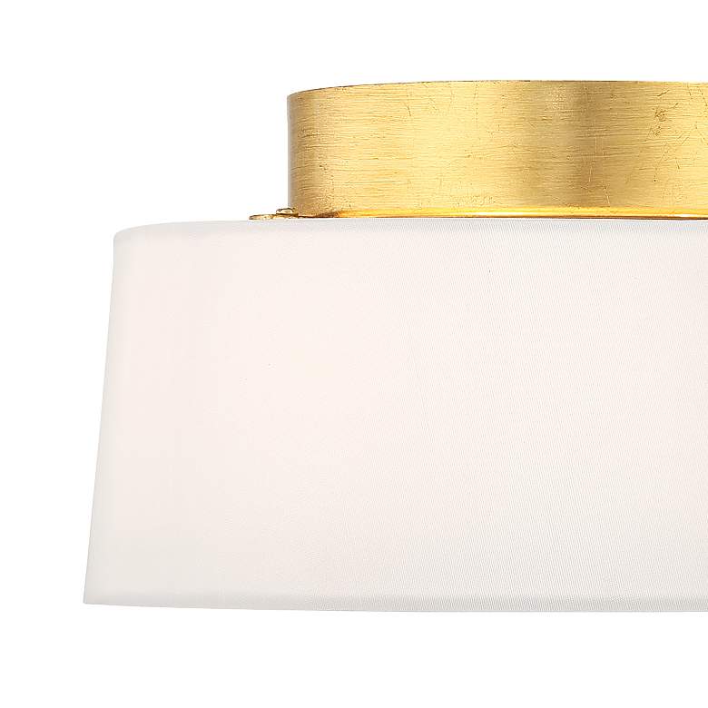 Image 4 Crystorama Fulton 12" Wide Antique Gold Drum Ceiling Light more views