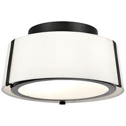 Crystorama Fulton 12" Wide Matte Black Drum Ceiling Light