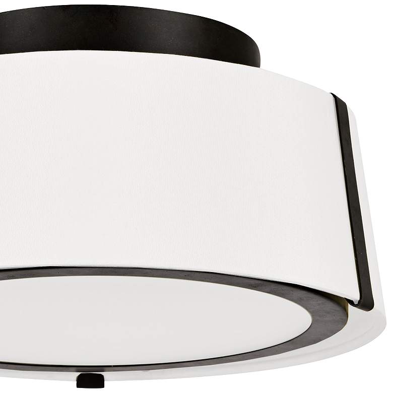Image 2 Crystorama Fulton 12 inch Wide Matte Black Drum Ceiling Light more views