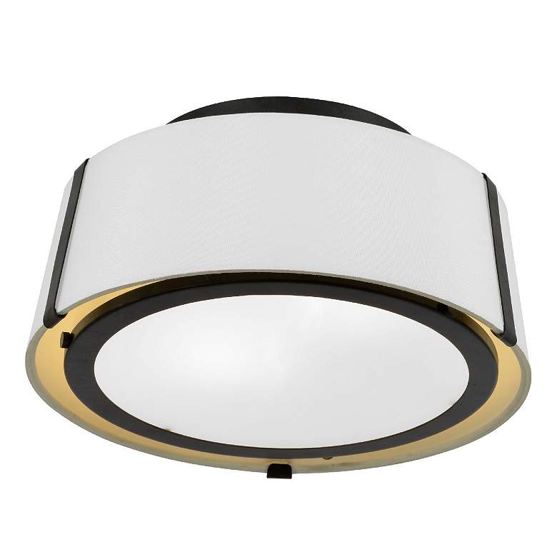 Image 3 Crystorama Fulton 12" Wide Matte Black Drum Ceiling Light more views