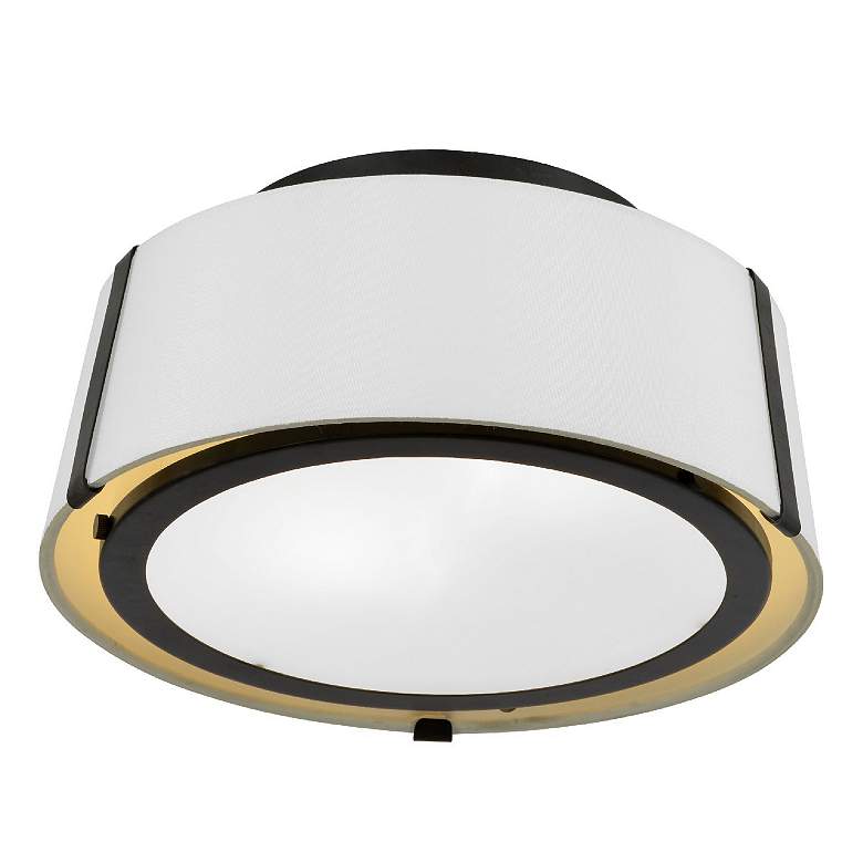 Image 2 Crystorama Fulton 12 inch Wide Matte Black Drum Ceiling Light more views