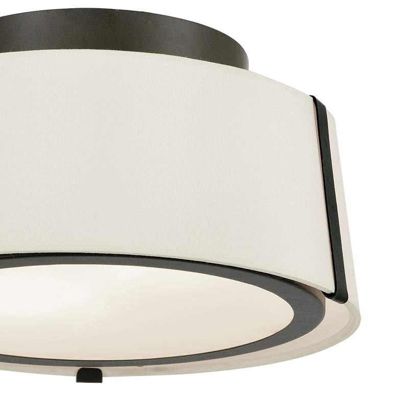 Image 4 Crystorama Fulton 12" Wide Matte Black Drum Ceiling Light more views