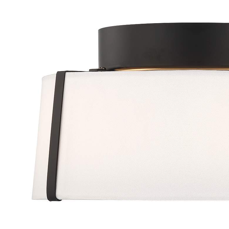 Image 5 Crystorama Fulton 12" Wide Matte Black Drum Ceiling Light more views