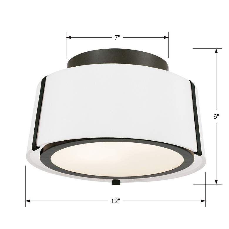 Image 6 Crystorama Fulton 12" Wide Matte Black Drum Ceiling Light more views