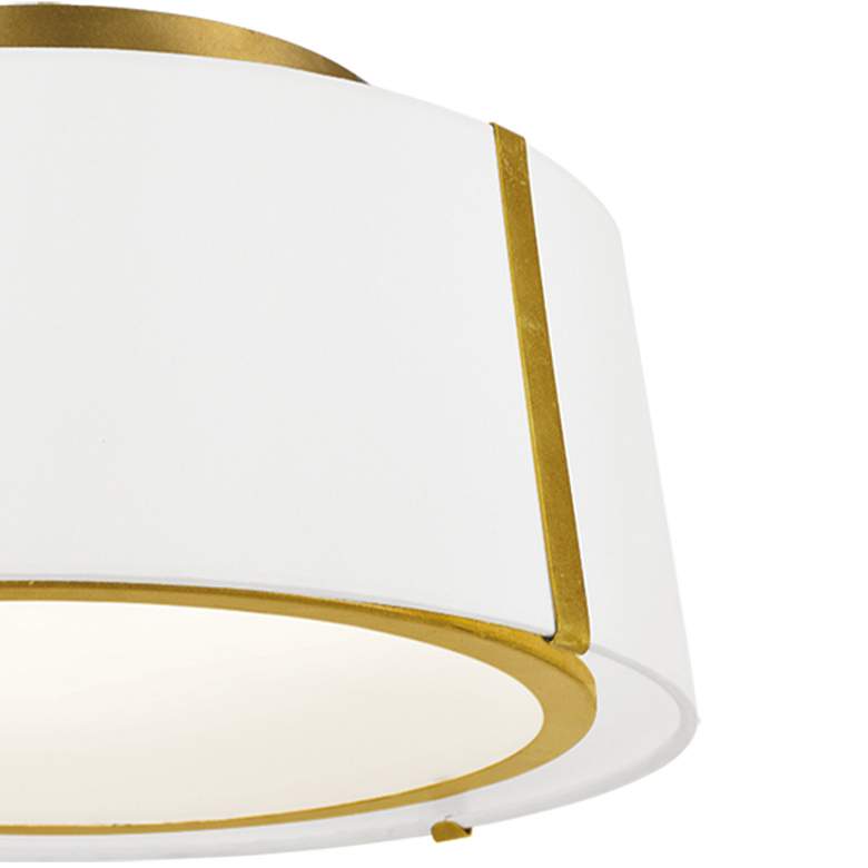 Image 3 Crystorama Fulton 18" Wide Antique Gold Drum Ceiling Light more views