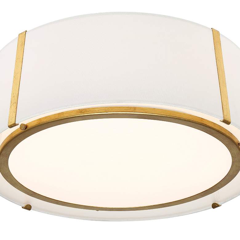 Image 5 Crystorama Fulton 18" Wide Antique Gold Drum Ceiling Light more views
