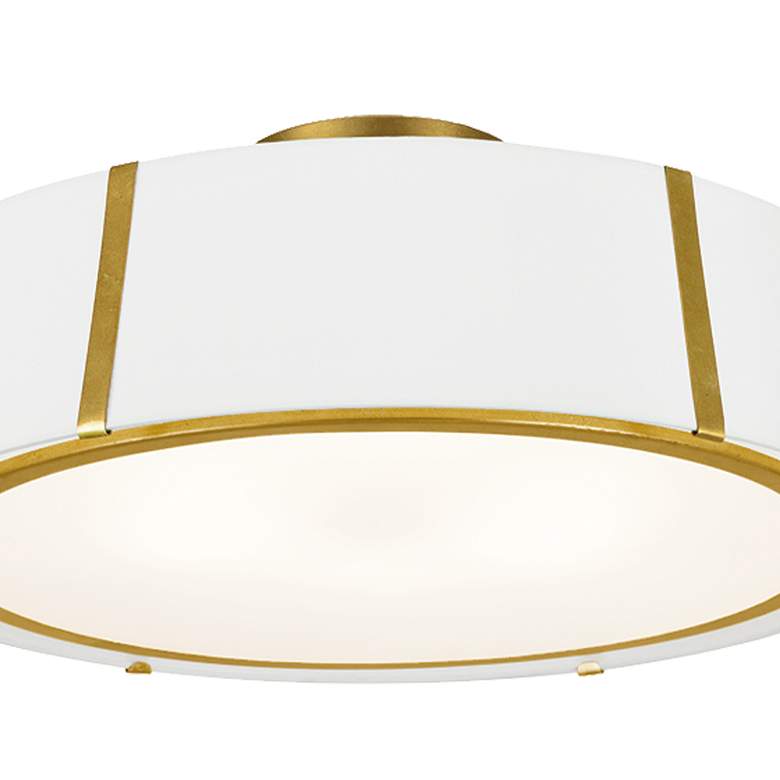 Image 6 Crystorama Fulton 18" Wide Antique Gold Drum Ceiling Light more views