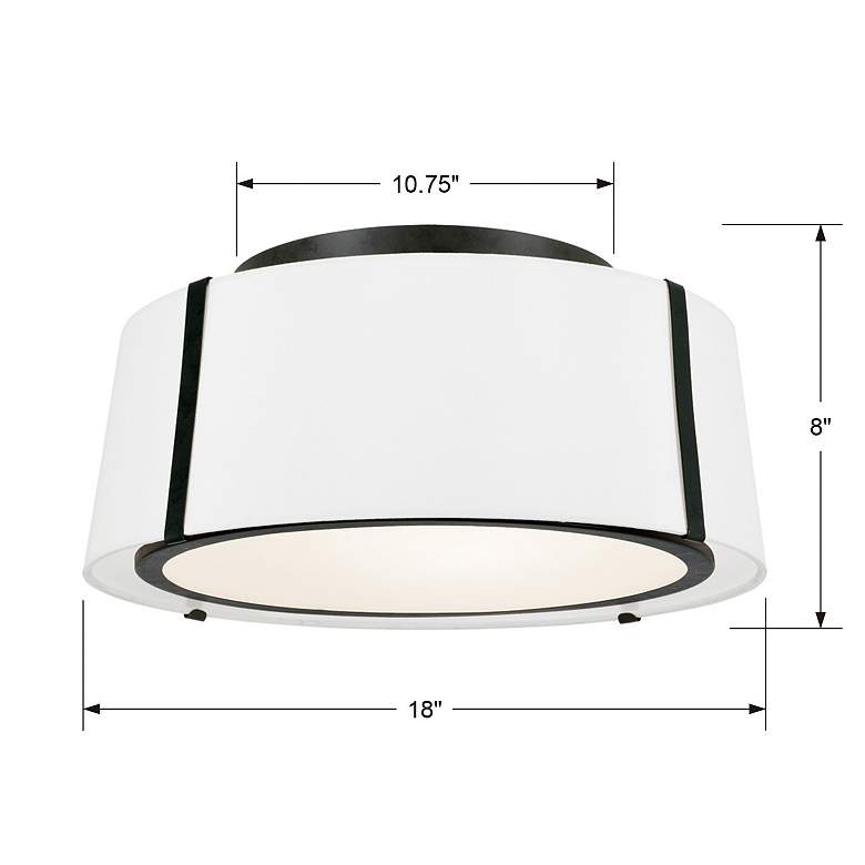 Image 3 Crystorama Fulton 18" Wide Matte Black Drum Ceiling Light more views