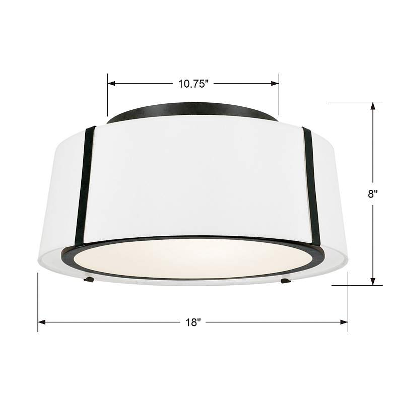 Image 2 Crystorama Fulton 18 inch Wide Matte Black Drum Ceiling Light more views