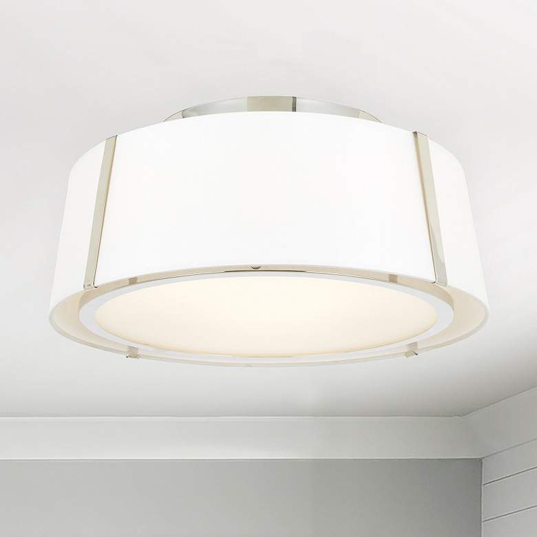 Image 1 Crystorama Fulton 18" Wide Polished Nickel Ceiling Light