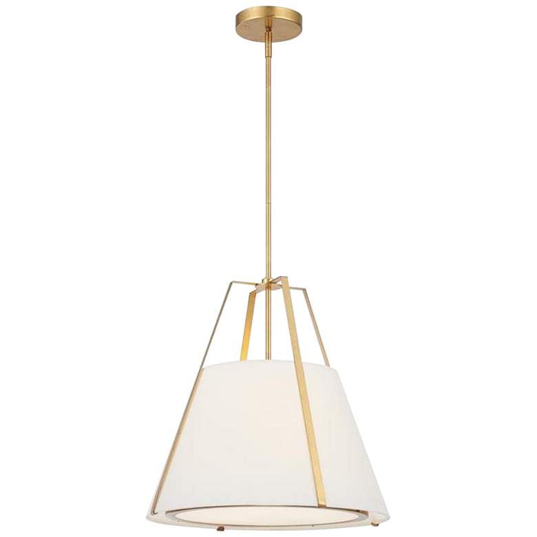 Image 2 Crystorama Fulton 20 inch Wide Antique Gold Metal Pendant Light