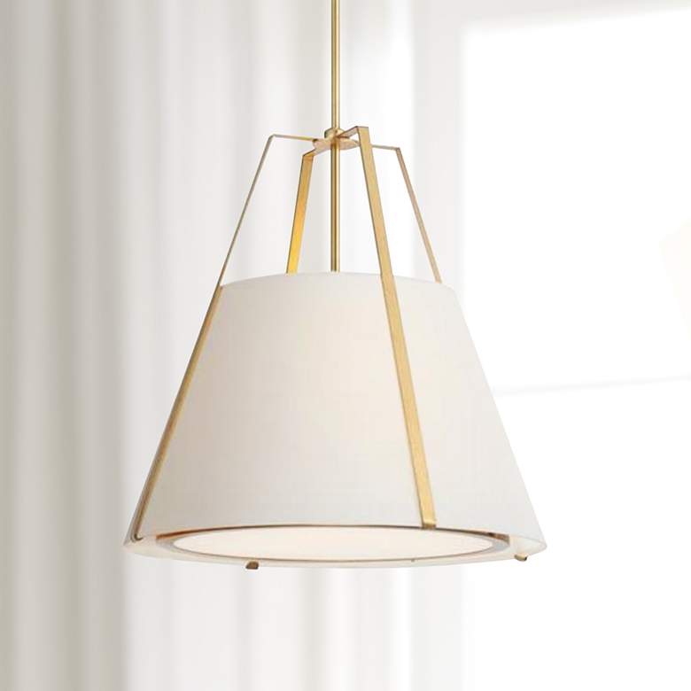 Image 1 Crystorama Fulton 20" Wide Antique Gold Metal Pendant Light