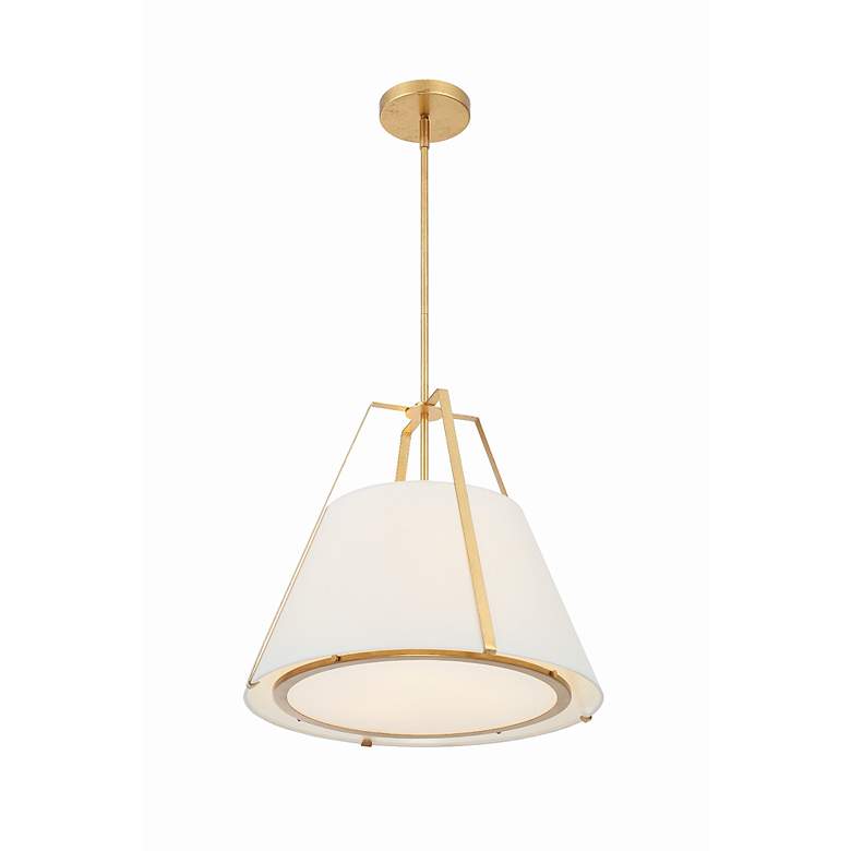 Image 4 Crystorama Fulton 20" Wide Antique Gold Metal Pendant Light more views