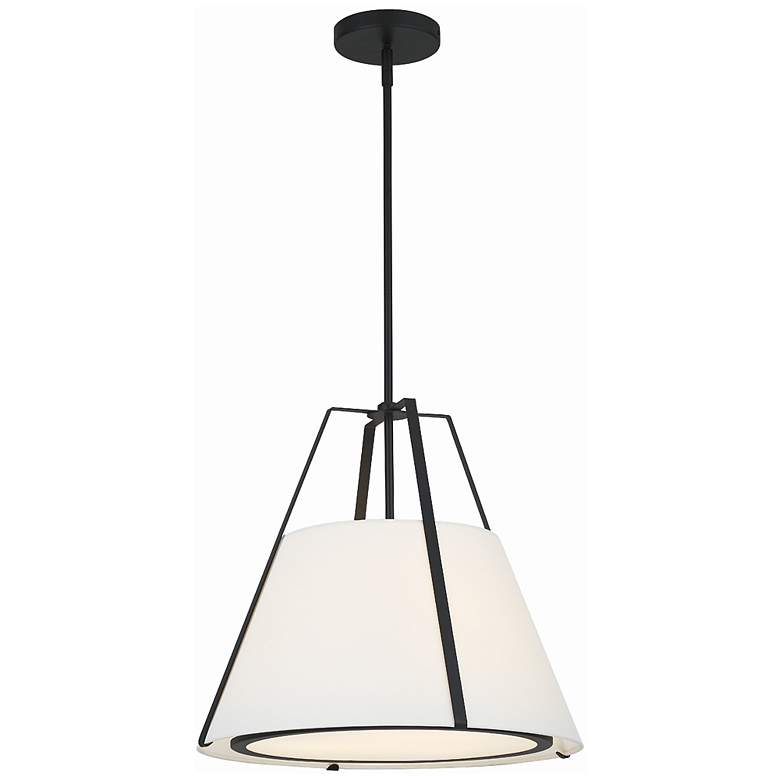 Image 2 Crystorama Fulton 20" Wide Black Metal Pendant Light
