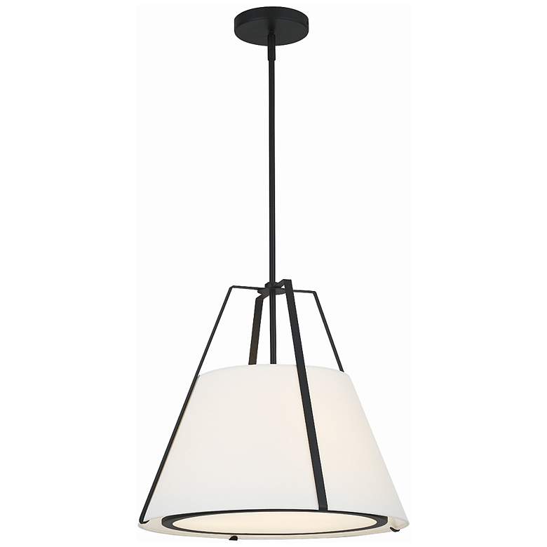 Image 2 Crystorama Fulton 20 inch Wide Black Metal Pendant Light