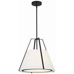 Crystorama Fulton 20" Wide Black Metal Pendant Light