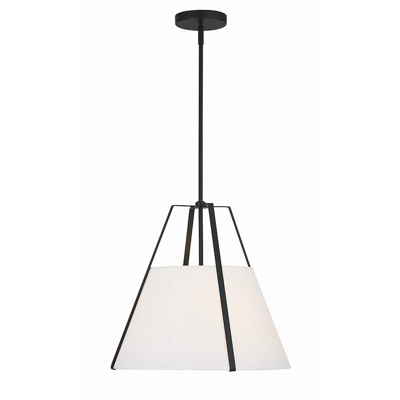 Image 3 Crystorama Fulton 20" Wide Black Metal Pendant Light more views