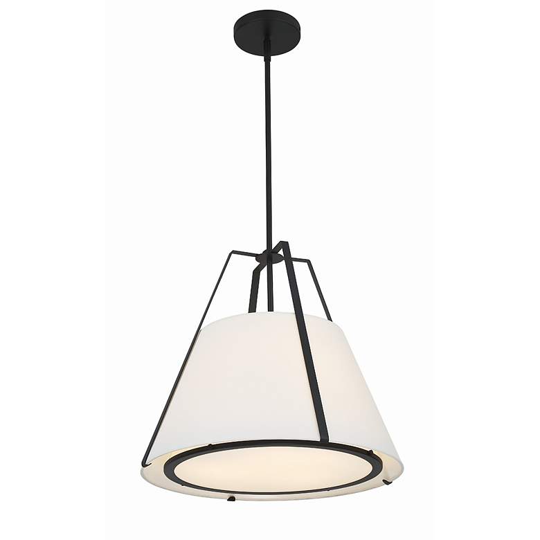 Image 4 Crystorama Fulton 20" Wide Black Metal Pendant Light more views