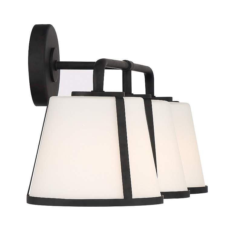 Image 4 Crystorama Fulton 23 1/4" Wide Black 3-Light Bath Light more views