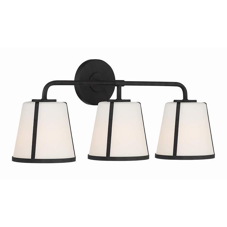 Image 5 Crystorama Fulton 23 1/4" Wide Black 3-Light Bath Light more views