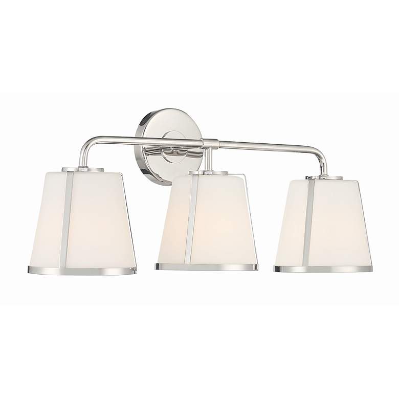 Image 5 Crystorama Fulton 23 1/4 inch Wide Polished Nickel 3-Light Bath Light more views