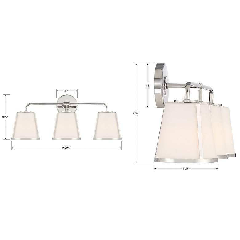 Image 7 Crystorama Fulton 23 1/4" Wide Polished Nickel 3-Light Bath Light more views