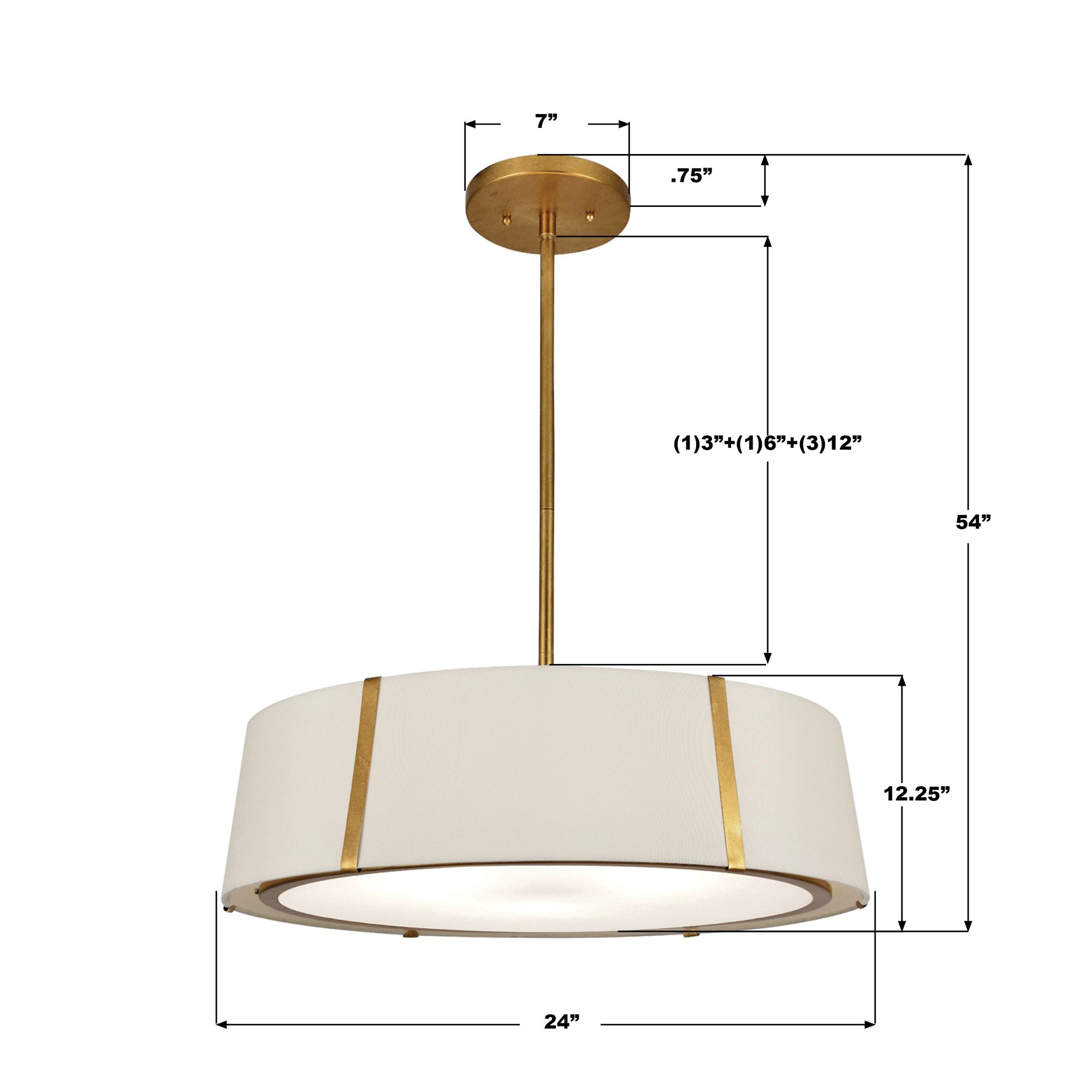 Image 6 Crystorama Fulton 24'' Antique Gold Pendant more views