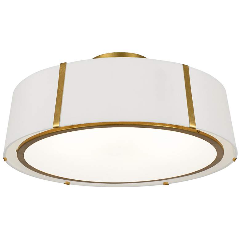 Image 2 Crystorama Fulton 24" Wide Antique Gold Drum Ceiling Light