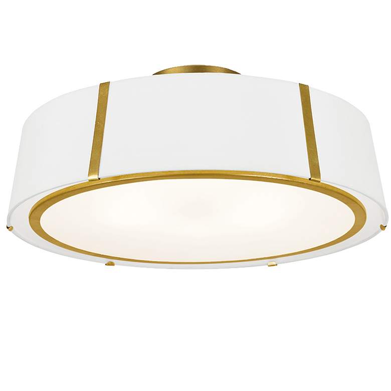 Image 4 Crystorama Fulton 24" Wide Antique Gold Drum Ceiling Light more views