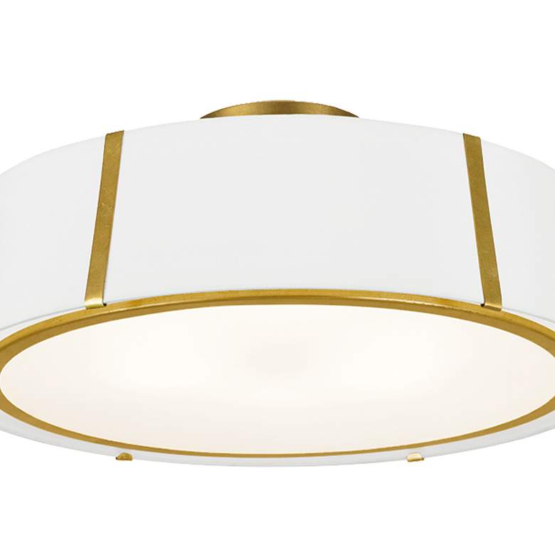 Image 5 Crystorama Fulton 24" Wide Antique Gold Drum Ceiling Light more views