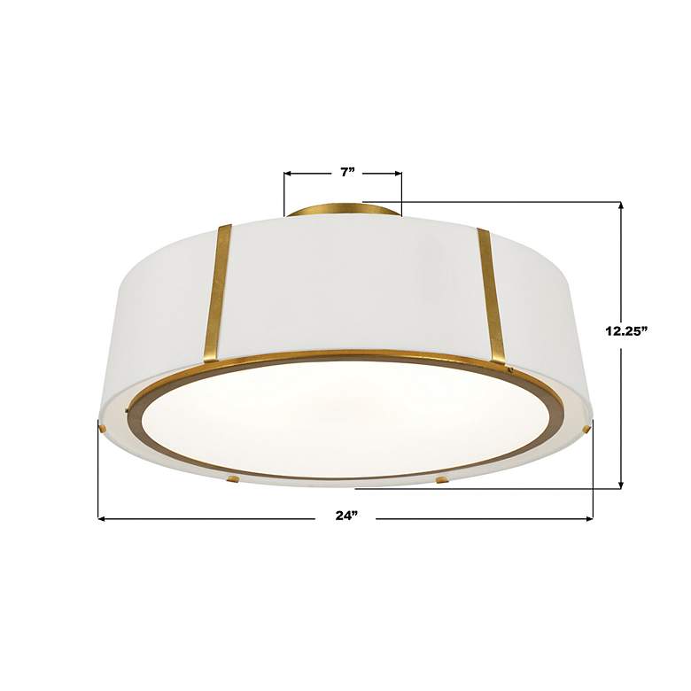 Image 6 Crystorama Fulton 24" Wide Antique Gold Drum Ceiling Light more views