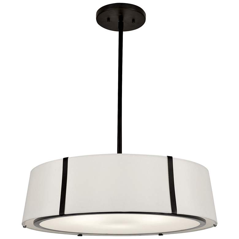 Image 3 Crystorama Fulton 24" Wide Black Drum Pendant Light