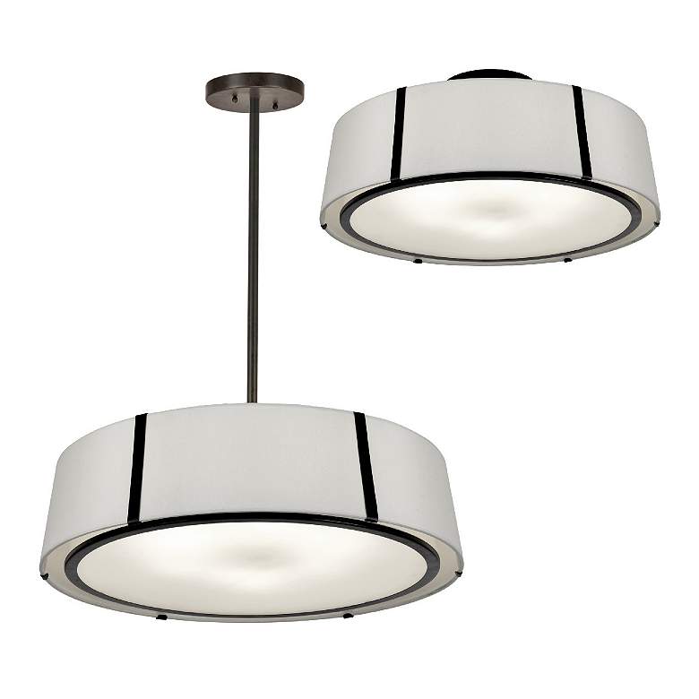 Image 4 Crystorama Fulton 24" Wide Black Drum Pendant Light more views