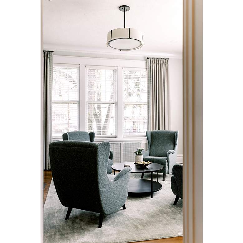 Image 7 Crystorama Fulton 24" Wide Black Drum Pendant Light more views