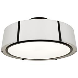 Crystorama Fulton 24" Wide Matte Black Drum Ceiling Light