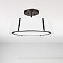 1_Crystorama Fulton 24" Wide Matte Black Drum Ceiling Light