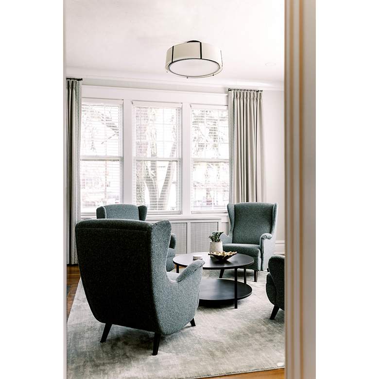 Image 3 Crystorama Fulton 24" Wide Matte Black Drum Ceiling Light more views