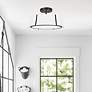 4_Crystorama Fulton 24" Wide Matte Black Drum Ceiling Light more views