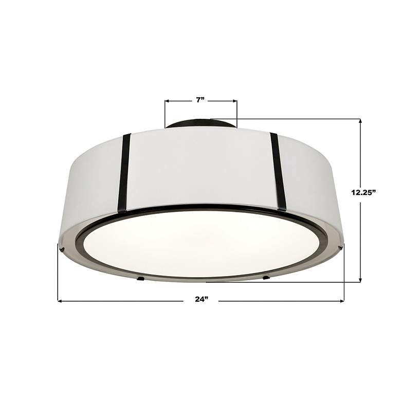 Image 5 Crystorama Fulton 24" Wide Matte Black Drum Ceiling Light more views