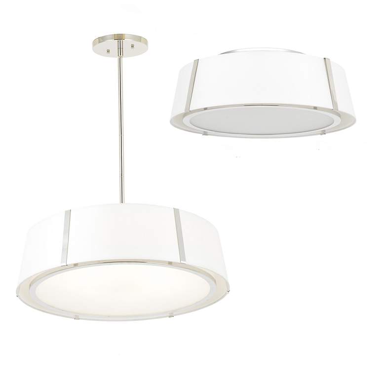Image 6 Crystorama Fulton 24"W Polished Nickel Drum Pendant Light more views