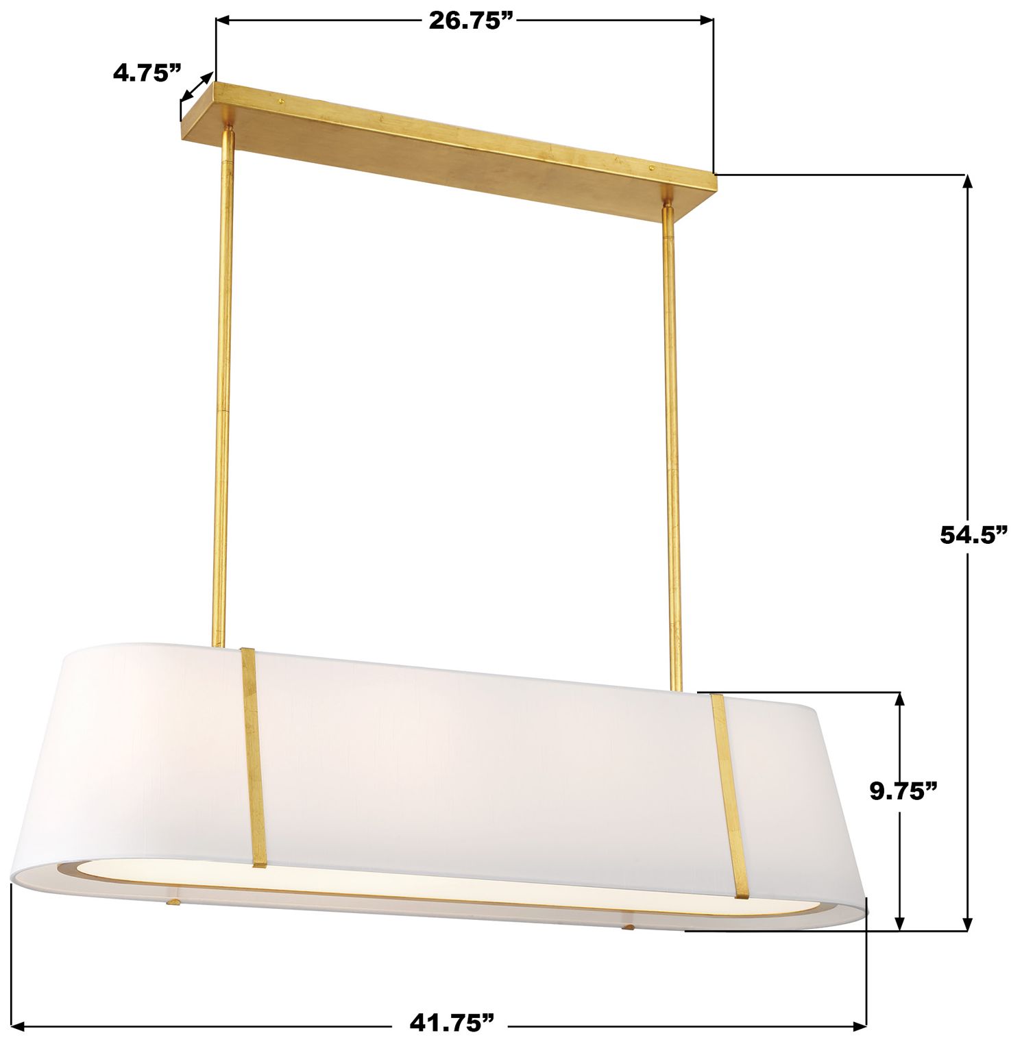 Crystorama Fulton 41.75'' Antique Gold Linear Oval Chandelier