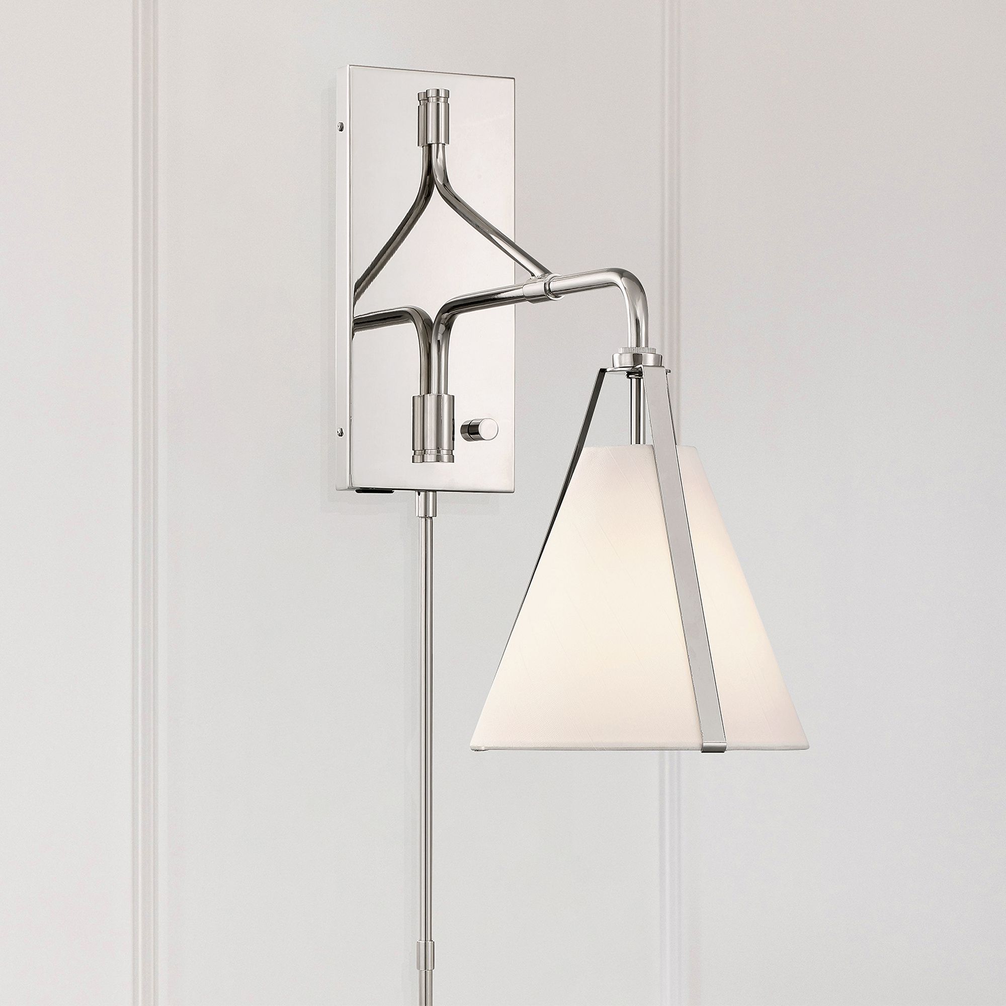 Crystorama Fulton 8'' Polished Nickel Task Sconce