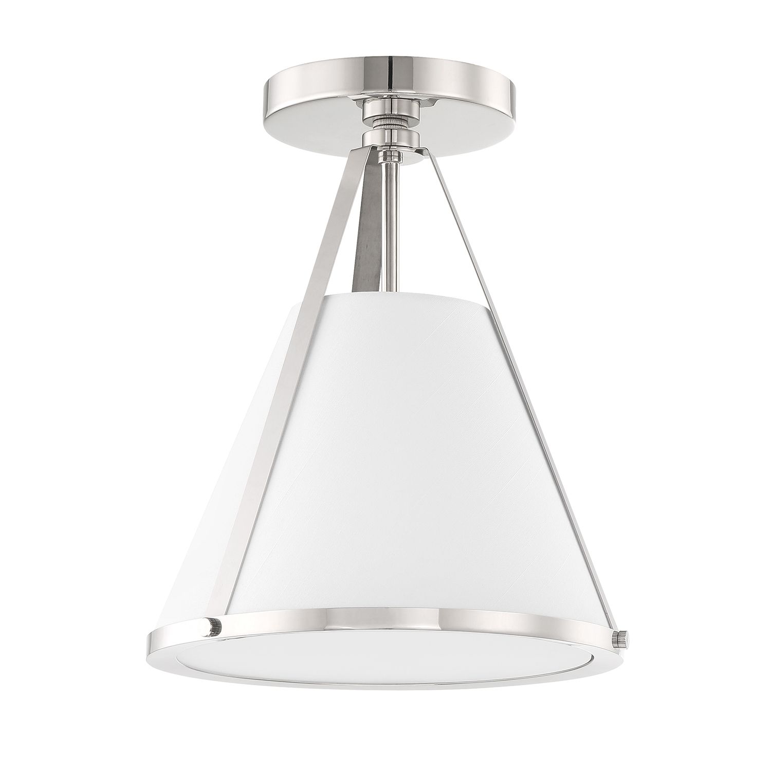 Image 2 Crystorama Fulton 9.25'' Polished Nickel Semi Flush Mount more views