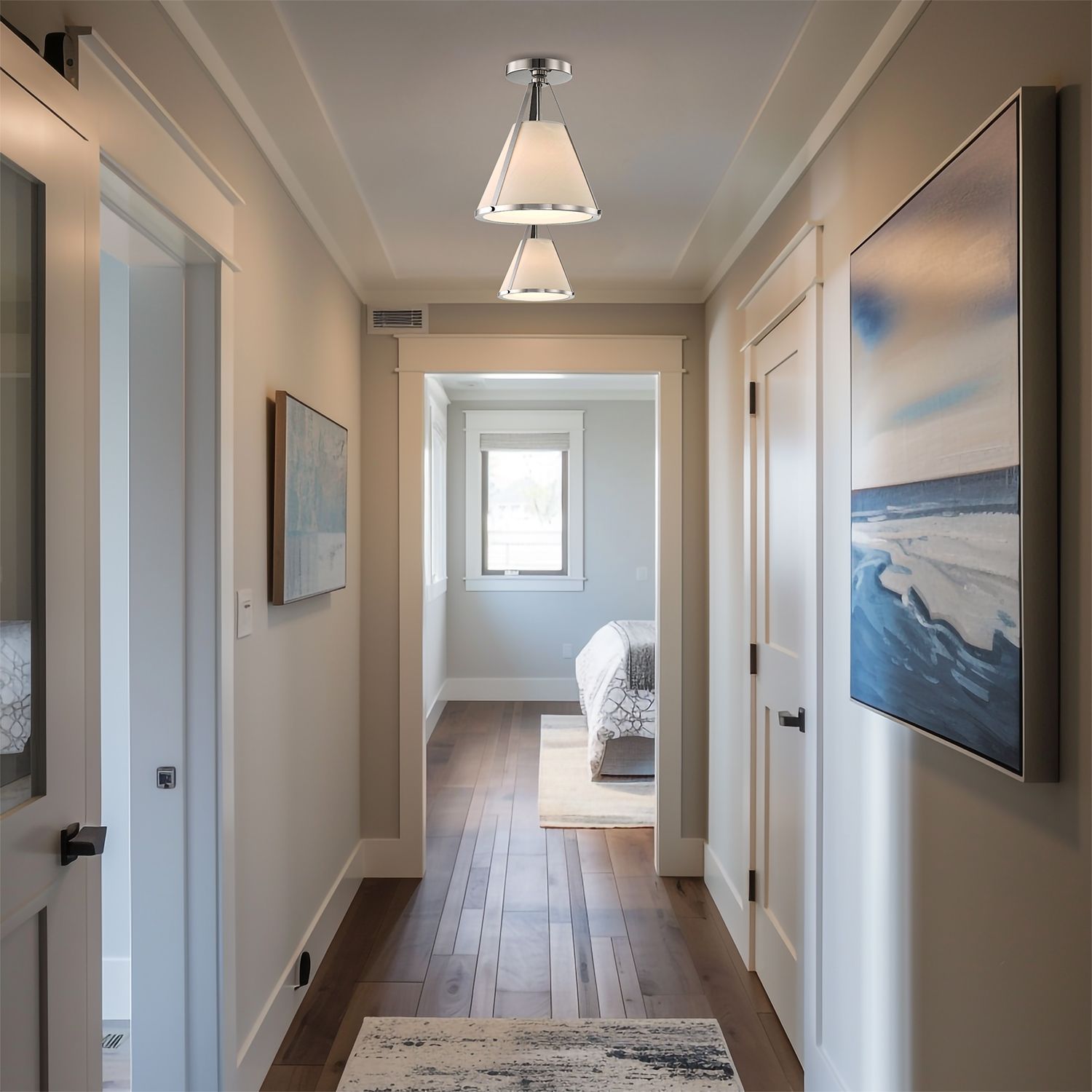 Image 6 Crystorama Fulton 9.25'' Polished Nickel Semi Flush Mount more views