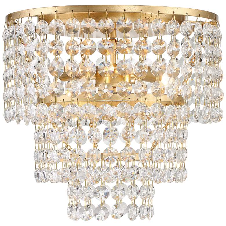 Image 2 Crystorama Gabrielle 14 inch Wide Antique Gold Crystal Ceiling Light