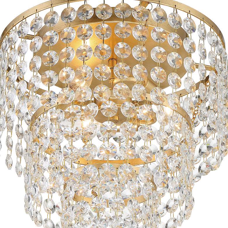 Image 5 Crystorama Gabrielle 14" Wide Antique Gold Crystal Ceiling Light more views