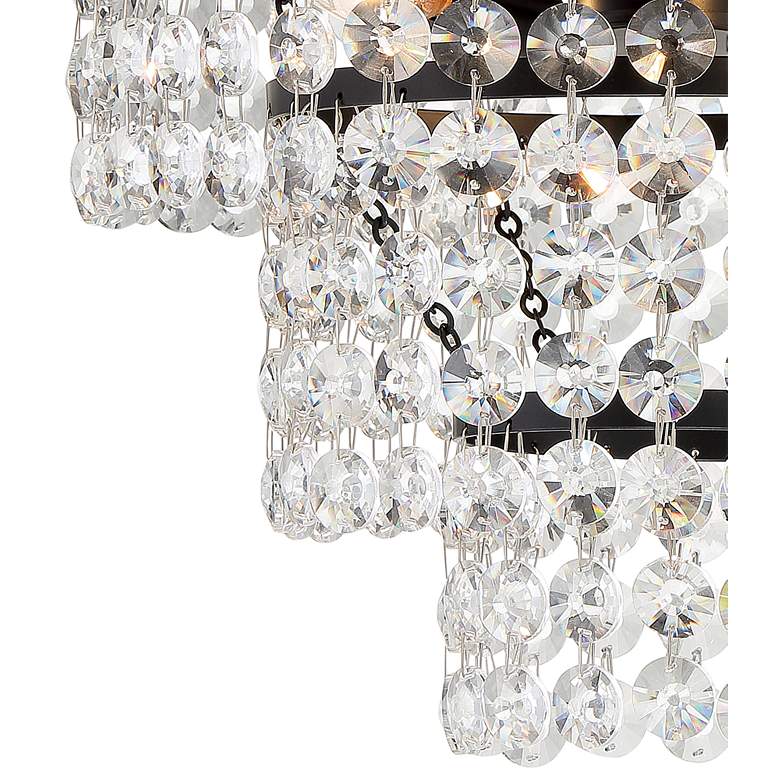 Image 3 Crystorama Gabrielle 14" Wide Matte Black Crystal Ceiling Light more views