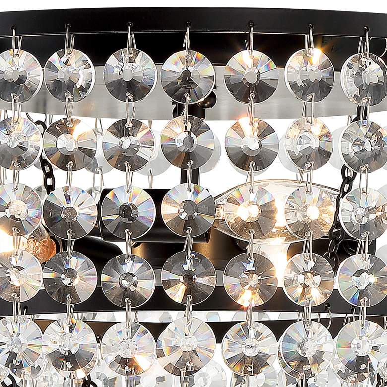 Image 4 Crystorama Gabrielle 14" Wide Matte Black Crystal Ceiling Light more views