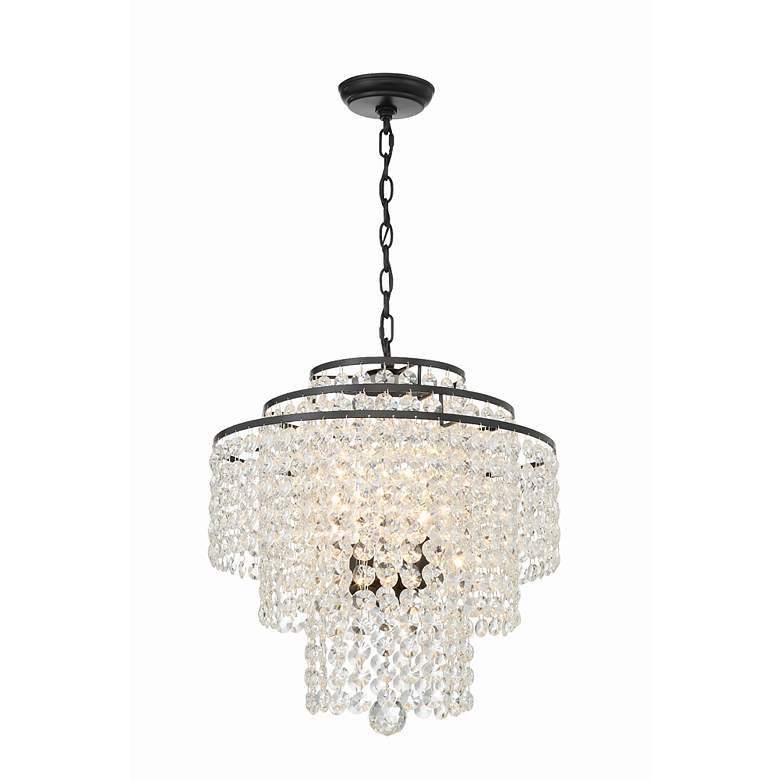 Image 4 Crystorama Gabrielle 18" Wide Matte Black Crystal Chandelier more views